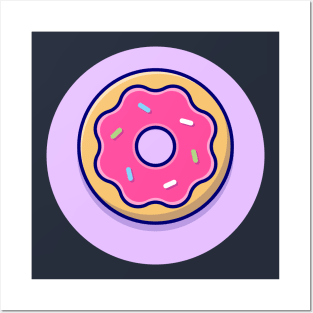 Doughnut Cartoon Vector Icon Illustration Posters and Art